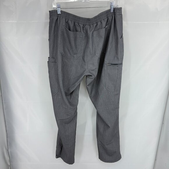 Figs Women M/L Scrub Set Casma Top Yola Skinny Pant Gray Drawstring Nurse Tech - Picture 4 of 14